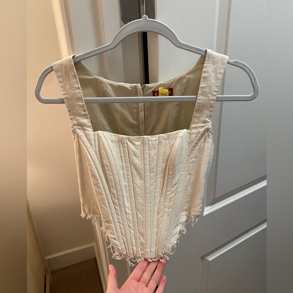 STAUD Triton Top Linen Corset